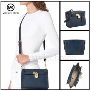 MICHEAL KORS Hamilton small lock key Navy Blue